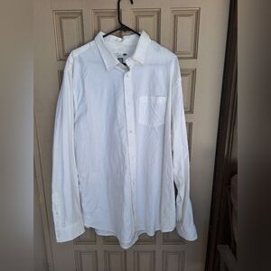 La Chemise Oxford Old Navy White Men's Shirt SzXXL/TTG Long Sleeves Collar/Cuffs